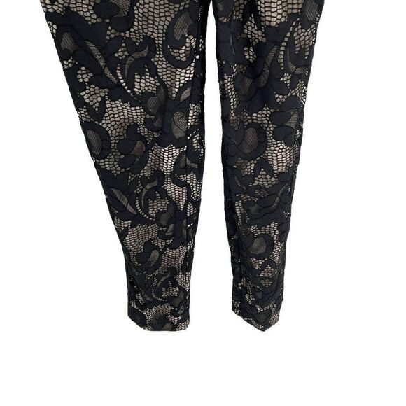 Diane Von Furstenberg Shany Abstract Floral Lace Black Sleeveless Jumpsuit 2 - Picture 6 of 11